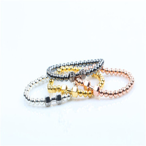 Mode bijoux or, or rose, <span class=keywords><strong>dos</strong></span>, argent haltère logo personnalisé de mode agate perlé bracelet - Product Image 5