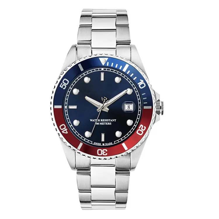 Reloj de buceo de acero para hombre, resistente al agua, con bisel, automático, 200m, venta al por mayor