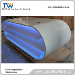 Mostrador de recepción de <span class=keywords><strong>SPA</strong></span>, mostrador de recepción moderna de oficina, escritorio de recepción LED comercial - Product Image 6