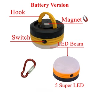 Lanterne de <span class=keywords><strong>camping</strong></span> LED magnétique portable MingRay, piles AA, 3 modes, petite, étanche IP55, lumière du jour 6000K, garantie 1 an, <span class=keywords><strong>lampe</strong></span> CE - Product Image 2