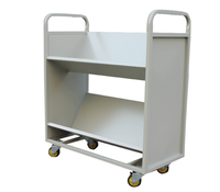 Chariot à livres en métal durable à 3 niveaux, chariot en acier pour bibliothèque