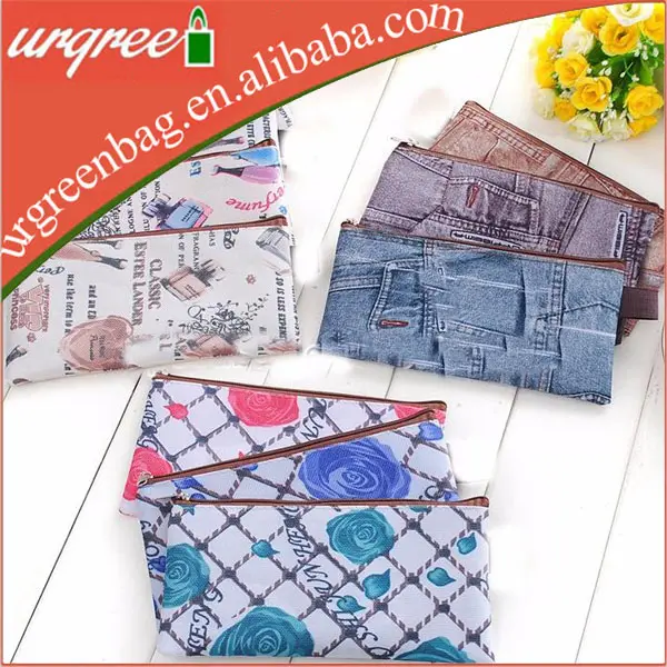 Watercolour floral oversized clutch purse high quality printed canvas clutch bag wholesale