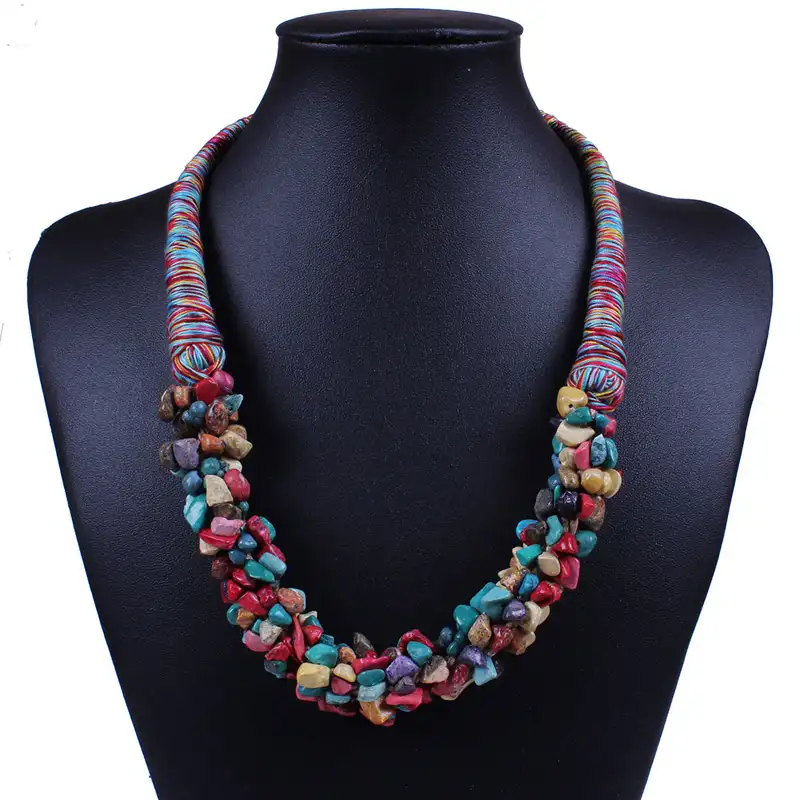 spring summer bib buy online boho stone necklace