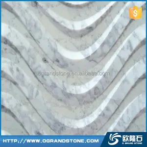 Carrara white 3d stone tile wall panel 3d wall tile