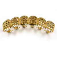 Grillz Dents en Or Hiphop Amovibles Ornés de Cristaux