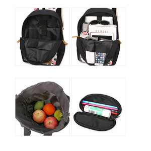 2019 New Arrivals Printing <strong>Canvas</strong> Girls <strong>Back</strong> <strong>Pack</strong> School Bag <strong>Back</strong> Bags Set Backpack Large 3pcs Set Child School Bag - Product Image 6