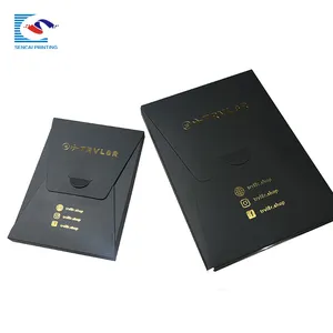 A buon mercato impressioni in oro logo nero notebook imballaggio avvolge