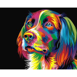 CHENISTORY 99167 Pintura por Números, Animales Coloridos, Perro <span class=keywords><strong>para</strong></span> Niños, Sin Marco - Product Image 1