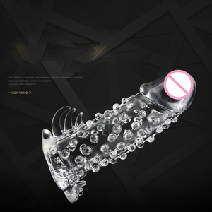 Hochwertige Kristall weiche bequeme Dildo vergrößerung Sexspielzeug männlich wieder verwendbare Drachen Penis Ärmel Kondom - Product Image 4