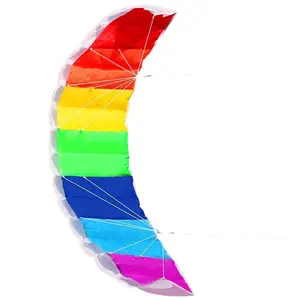 Regenbogen streifen 2 string fallschirm stoff kite