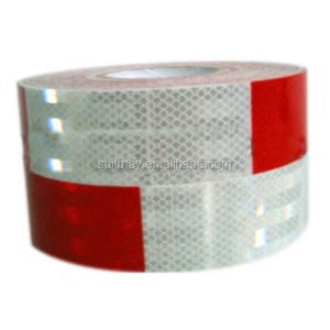 เทปสะท้อนแสงสำหรับยานพาหนะ สีแดงขาว PET ลายรังผึ้ง รูปทรงกลม ฉีกไม่ขาด - Product Image 2