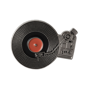 QIHE Retro 80S BC Đen Chủ Đề Âm Nhạc Tuyệt Vời Máy Hát Máy Hát Trâm Cài Pin Thiết Kế Độc Đáo Của Máy Nghe Nhạc Kỷ Lục Trâm Trang Sức - Product Image 5