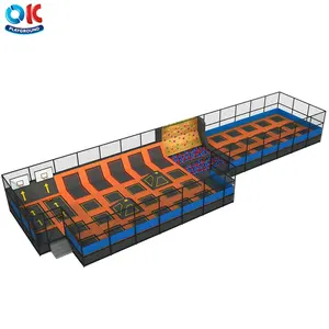 OK Playground Commercial Rectangle Fitness Indoor Trampoline Parks for Sale