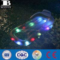 Chaise pivotante en maille pour piscine, radeau en plastique vinyle souple, fauteuil inclinable de relaxation, lit d'air lilo, éclairé à LED, cm