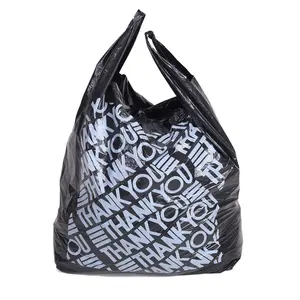 Custom printed biodegradable cheap plastic t-shirt poly shopping bag Work Home Packing Products