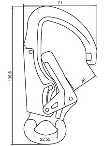 Mousqueton à double action en aluminium A722-1, mousqueton d'attaque à œil rond - Product Image 6