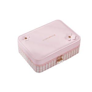 Chine Fait Main Personnalisé Portable Napa En Cuir Perle Zipper Bijoux Emballage Boîte - Product Image 1