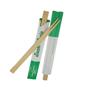 23 cm <span class=keywords><strong>gemelos</strong></span> palillos de bambú con Logo para uso en restaurantes - Product Image 1