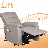 Sofá Eléctrico Ajustable en Altura para Adultos Mayores, con Función de Masaje, Superficie de Cuero/PU/PVC Contemporánea, un Solo Asiento, para Sala de Estar