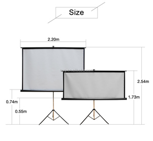 חדש 60-300 inches חצובה הקרנה נייד מסך מקרן כיכר עמדת משרד - Product Image 1