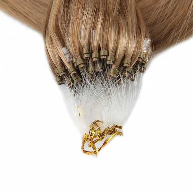 Groviglio libero Europeo dei capelli umani di remy micro anello del ciclo di estensione dei capelli cuticola allineati capelli
