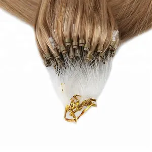 Cabello humano europeo sin enredos, extensión de cabello remy con micro bucle, cabello alineado con cutícula