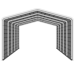 Abri de voiture en métal avec côtés fermés - Product Image 2