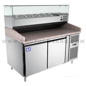 Réfrigérateur de préparation de pizza pour restaurant <span class=keywords><strong>avec</strong></span> plateau en verre commercial TT-BC288B - Product Image 1