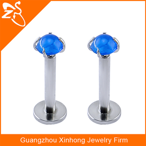 <span class=keywords><strong>Piercing</strong></span> industriel lèvre <span class=keywords><strong>bijoux</strong></span> de corps avec clair opale en acier chirurgical lèvre goujon <span class=keywords><strong>grossiste</strong></span> - Product Image 3