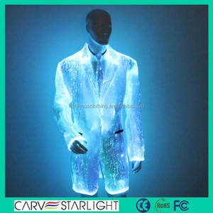2015 de iluminación de fibra óptica luminoso para <span class=keywords><strong>hombre</strong></span> venta al por mayor chaquetas rompevientos - Product Image 6
