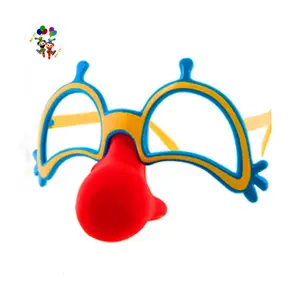 Disfraz de calidad, disfraz de plástico, divertidas gafas de fiesta de payaso con nariz, HPC-0633