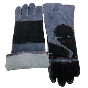 Welding Gloves Hot Sale Argon Welding Gloves Cow Split Leather Fireproof Heat Resistant 14 16 Inch
