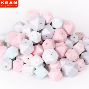 Fast Shipping Eco-friendly Safety Chewable <strong>Silicone</strong> <strong>Beads</strong> <strong>Silicone</strong> Hexagon <strong>Bead</strong> for Baby Teething - Product Image 3