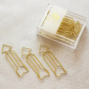 Stargood Manufacturer Fashion Gold Arrows Shape Custom Metal Paper Clip