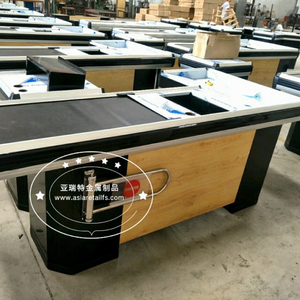 Banco Cassa Motorizzato con Nastro Trasportatore, Nuovo Design in Colore Legno per Centri Commerciali - Product Image 3