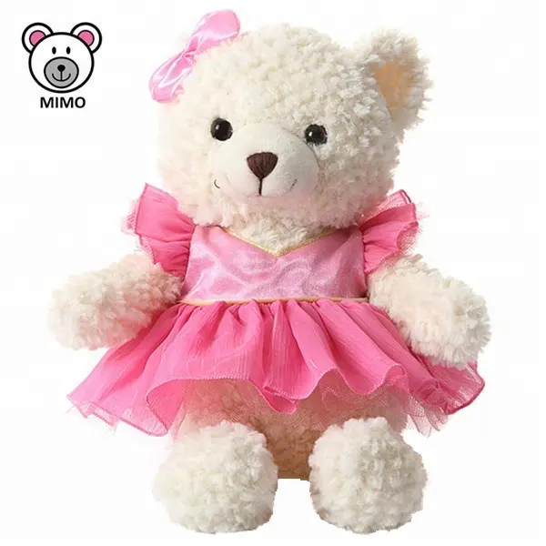 Hermosa chica vestido rosa Ballet oso de peluche de juguete de peluche de moda nuevo Animal de peluche de juguete de peluche oso de peluche personalizado