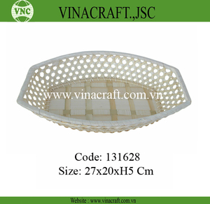 Panier de rangement ovale en bambou de couleur naturelle pour cuisine ménage stockage des aliments plateau quotidien emballé en boîte - Product Image 2