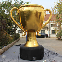 Ballon gonflable géant doré de 3 m de haut, trophée, impression numérique, certifié CE, taille personnalisable, matériau Oxford/PVC, publicité