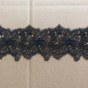 6.5 cm Zwart 100% polyester venetië lace trim voor kledingstuk