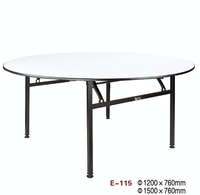 Table ronde pliante en plastique blanc de 8 pieds pour 10 personnes