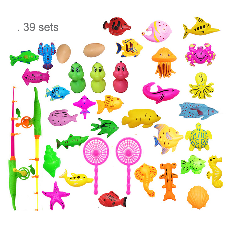 Hot set fish with basket and swimming pool kids Magnet fishing toys