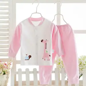 新生婴儿内衣纯色棉透气男性女性婴儿套装内衣 2 婴儿服装套装