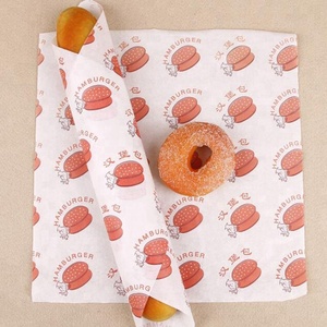 Papel de regalo de comida comestible rápido, a prueba de grasa, con Logo impreso personalizado, para embalaje de aperitivos de pan Hamburg - Product Image 2