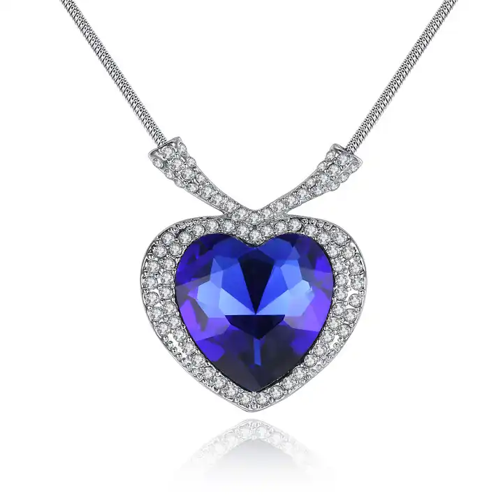 Exquisite Pretty Titanium Steel Golden Ocean Heart Necklace (anti Tarnish)  - Blue at Rs 210/piece | गले का हार - JEWELSALLEY.IN, New Delhi | ID:  2851570152555