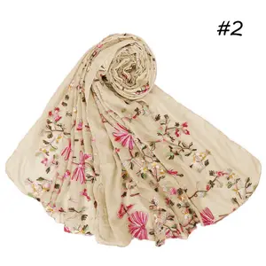 Wholesale 2024 hot products glitter scarves shawls custom floral printed long cotton scarf