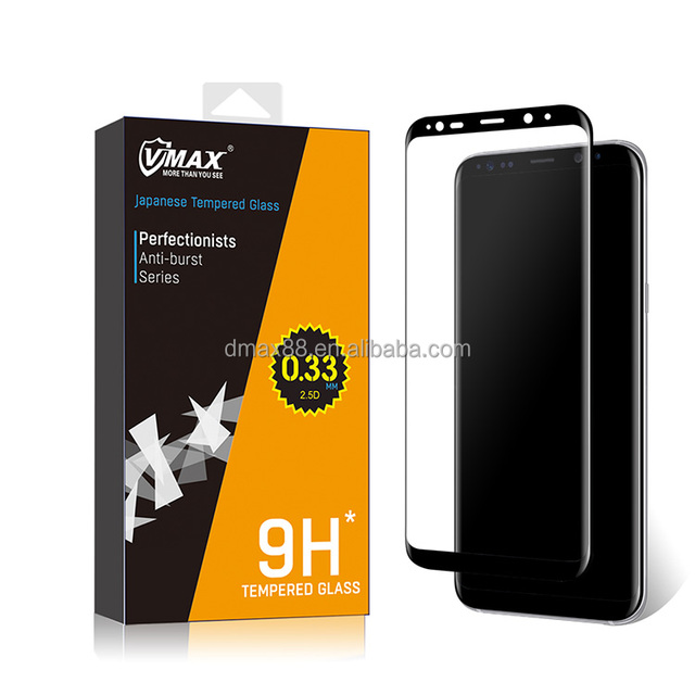 Easy to Install 3D Full Coverage Tempered Glass Screen Protector for Samsung Galaxy S8 / S8 Plus