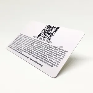 Carta regalo in plastica con stampa termica codice QR variabile e codice a barre