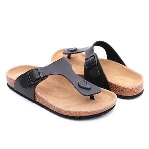 Zapatillas de corcho de verano al por mayor de calidad clásica <span class=keywords><strong>para</strong></span> exteriores, <span class=keywords><strong>chanclas</strong></span> de PU Sandalias planas de Punta abierta de Tanga <span class=keywords><strong>para</strong></span> hombres con Insock de <span class=keywords><strong>cuero</strong></span> - Product Image 3