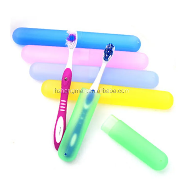 Boîte de brosse à dents en plastique anti-poussière portable couleur bonbon peut être personnalisé logo étui de brosse à dents de voyage