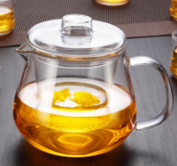 Théière à feuilles mobiles en verre résistant aux hautes températures et faite à la main